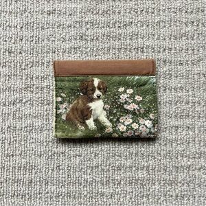 Vintage puppy cardholder wallet